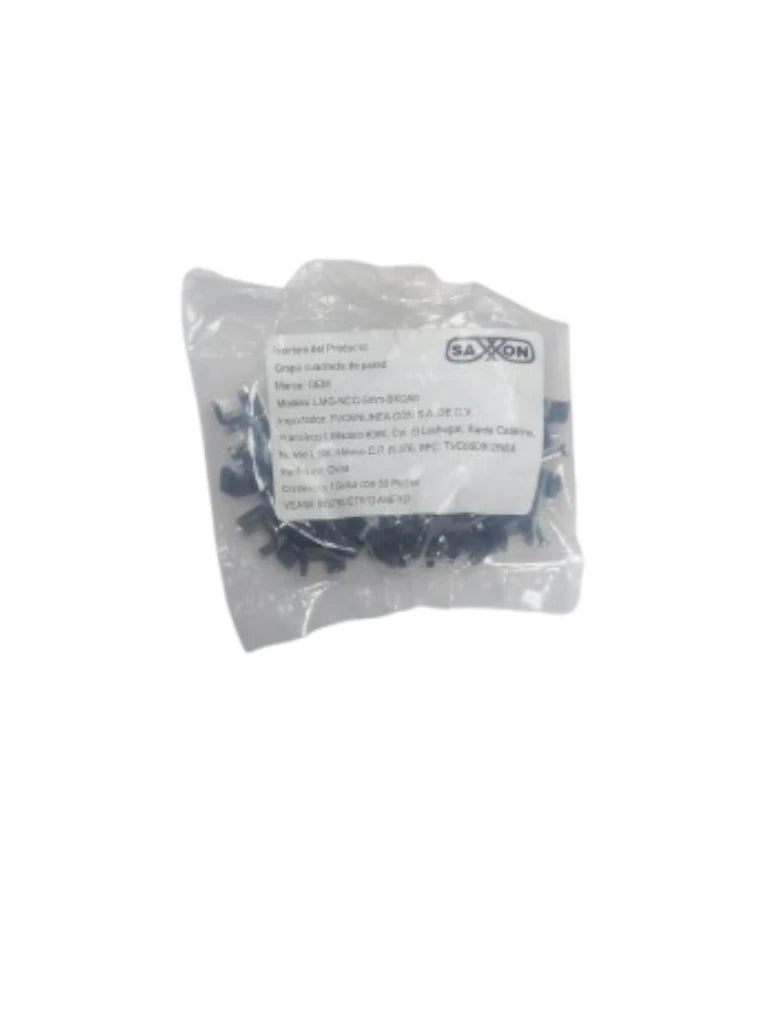 TCE LMG-NCC-5mm-BKQ50 - Grapa cuadrada de pared / medida interna 5 mm / Altura 6 mm / Color negro / Bolsa de 50 piezas