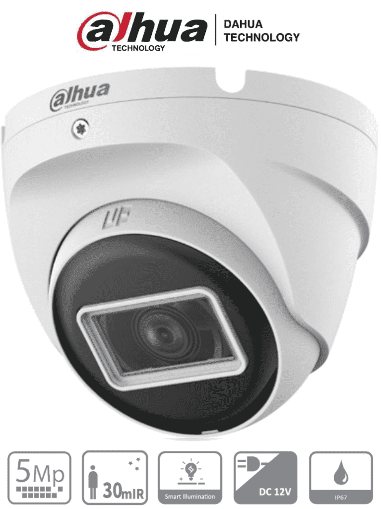 DAHUA HAC-T2A51N-U-28-S2 - Camara Domo de 5 Megapixeles/106 Grados de Apertura/ Metalica/ Lente de 2.8 mm/ IR de 30 Metros/ Soporta: CVI, AHD, TVI y CVBS/