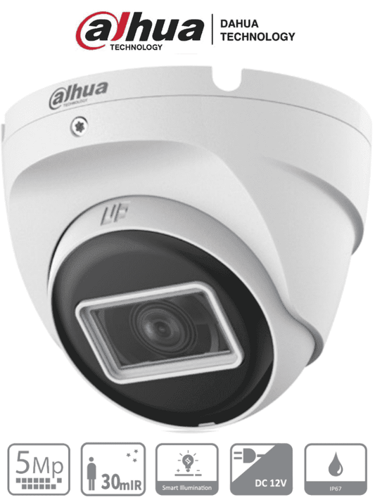 DAHUA HAC-T2A51N-U-28-S2 - Camara Domo de 5 Megapixeles/106 Grados de Apertura/ Metalica/ Lente de 2.8 mm/ IR de 30 Metros/ Soporta: CVI, AHD, TVI y CVBS/