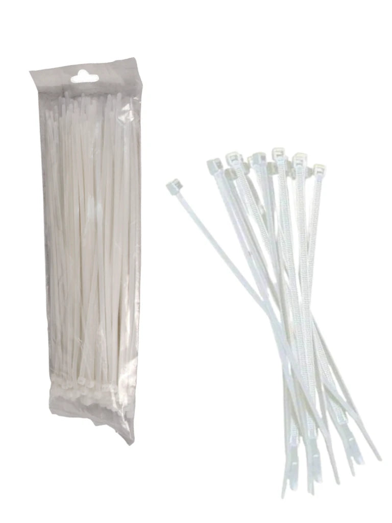 SAXXON CN25X100 - Cincho sujetacable / 2.5  mm X 100  mm / Blanco / Bolsa con 100 piezas / Nylon