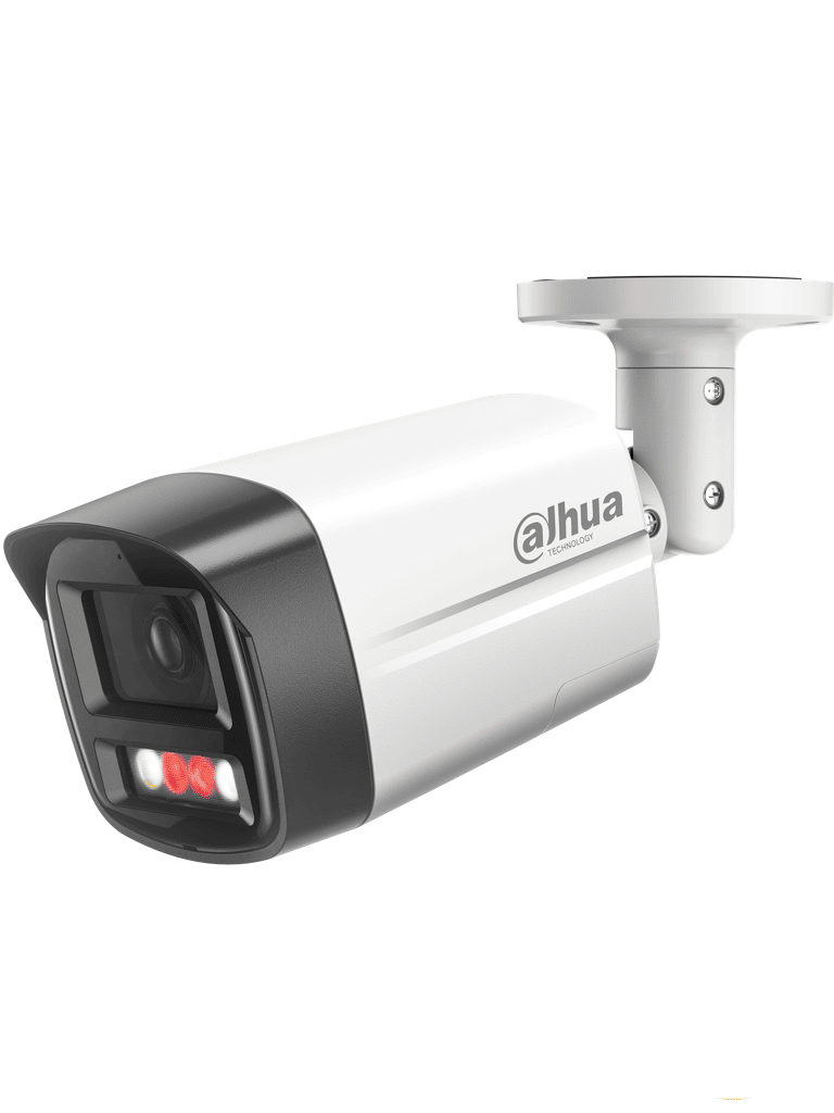 DAHUA IPC-HFW2249TL-S-PV - Cámara Bullet IP de 2MP ofrece Smart Dual Illumination, disuasión activa y SMD Plus. Con protección perimetral, micrófono, bocina