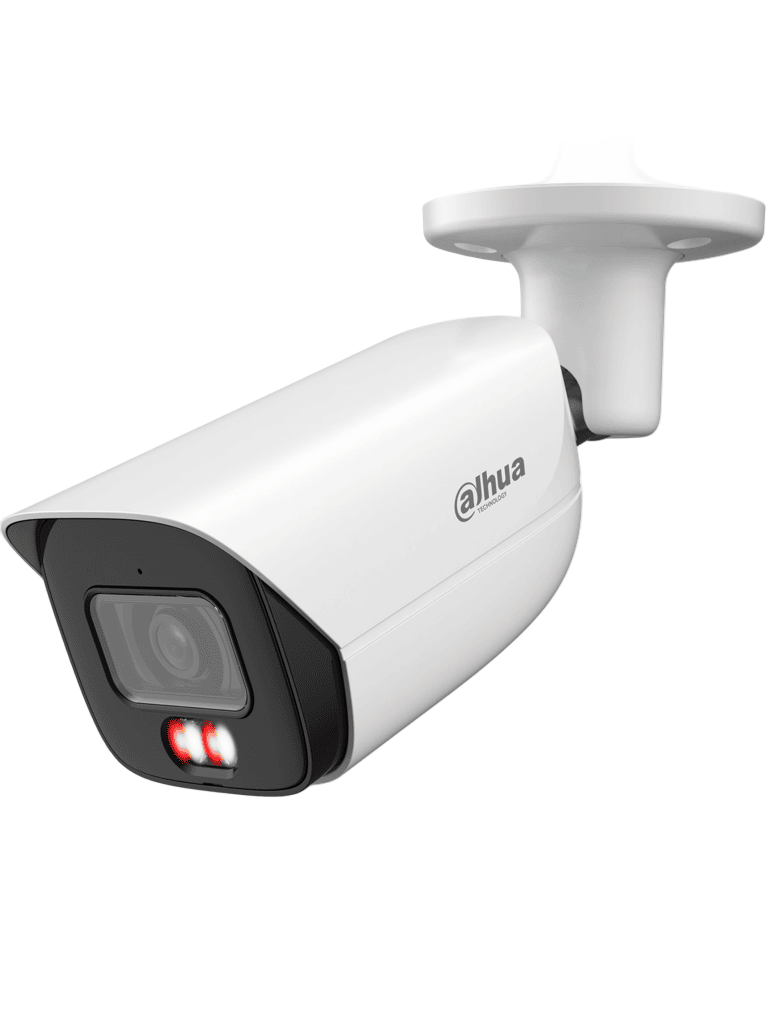 DAHUA DH-IPC-HFW3249E-S-IL - Cámara IP Bullet de 2 MP/ WizSense/Iluminador dual/ Lente de 2.8 mm/ 107° de Apertura/ Micrófono integrado/ IR de 50 m / SMD