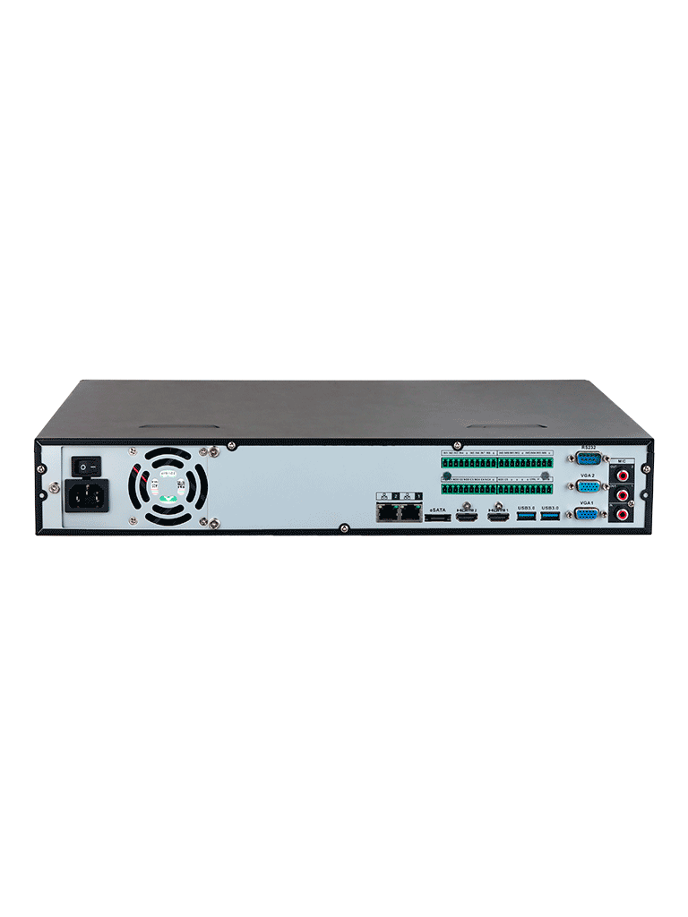 DAHUA DHI-NVR5432-EI - NVR de 32 canales IP 4K con tecnología Acupick, WizSense, y Smart H.265+. Rendimiento de 384 Mbps, 4 bahías para discos duros. IA avanzada. E incluye E/S de alarma y audio