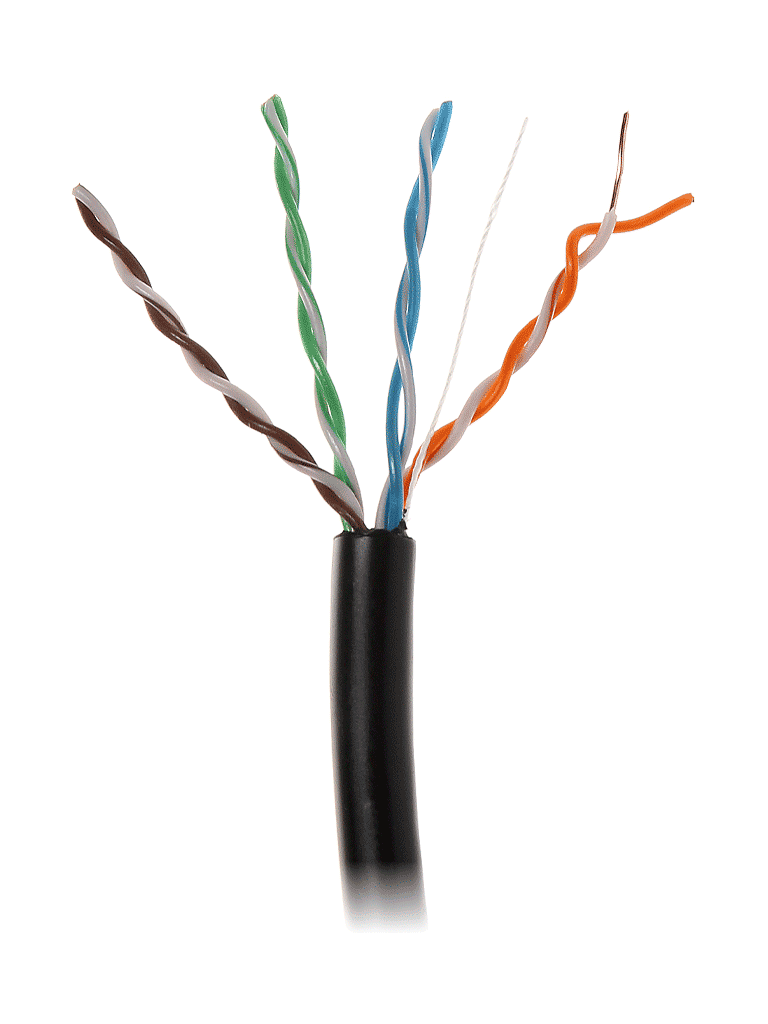 DAHUA PFM920-5EU - Bobina de Cable UTP para Exterior Cat 5e/ 100% Cobre/ 305 Metros/ Color Negro/ Cubierta Exterior MDPE/ Cumple con Estandares ANSI/TIA 568-C.2/ Retardante de Llama/ RoHS/