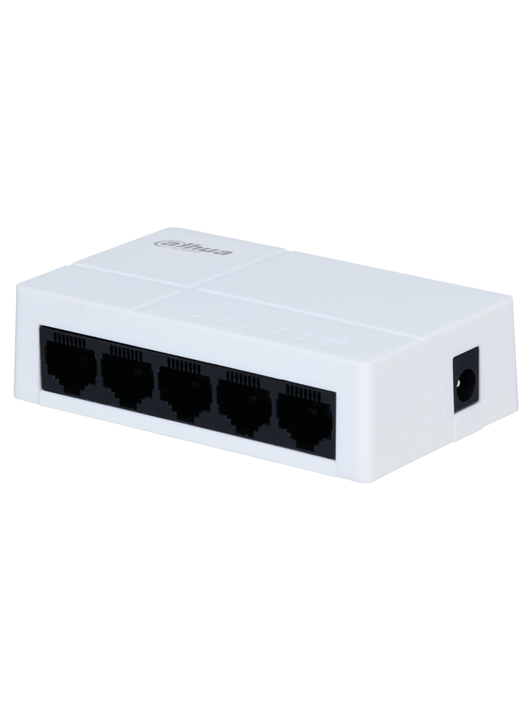 DAHUA PFS3005-5GT-L - Switch para Escritorio 5 Puertos/ Gigabit Ethernet/ 10/100/1000/ Diseño Compacto/ Capa 2/ Switching 10 Gbps/ Velocidad de Reenvio de Paquetes 7.44 Mbps/ Blanco/