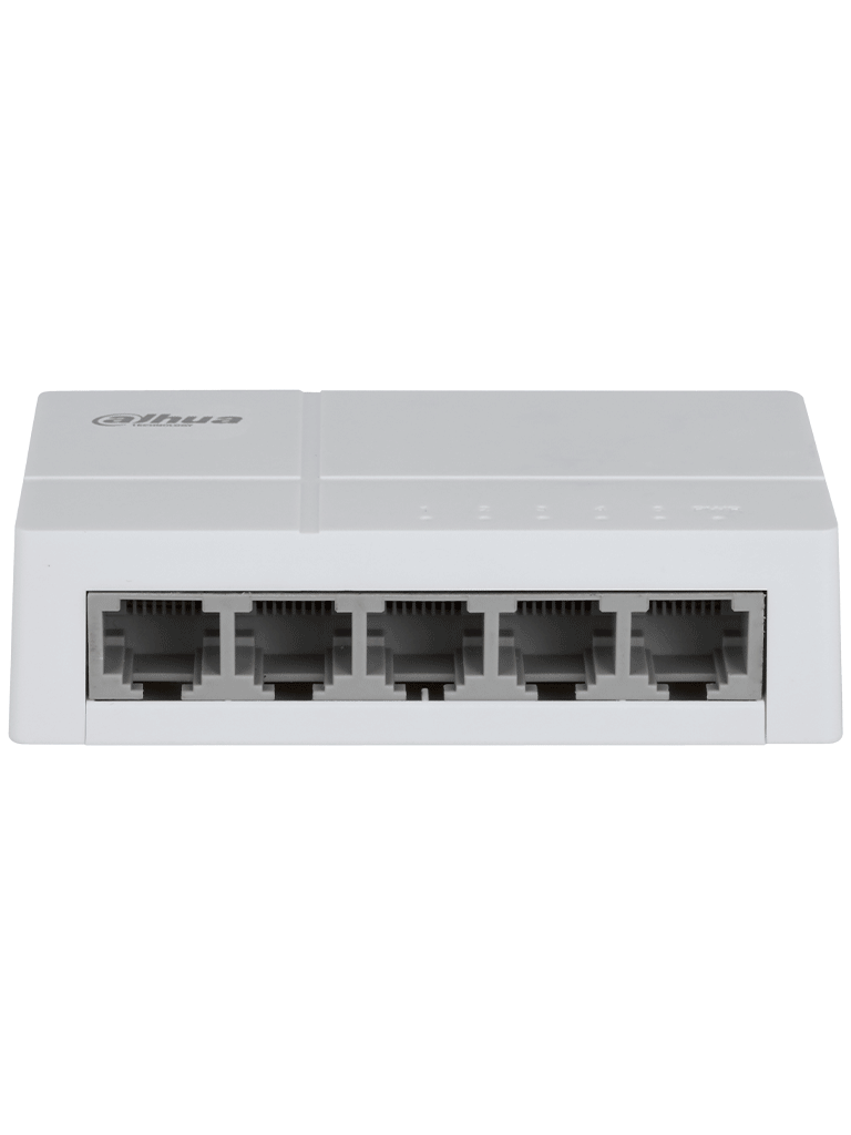 DAHUA DH-SF1005L - Switch para Escritorio 5 Puertos Fast Ethernet con velocidad de transmisión de 10/100 Mbps en un diseño compacto. Su capa 2 soporta un switching de hasta 1 Gbps y una velocidad de reenvío de 0.744 Mbps.