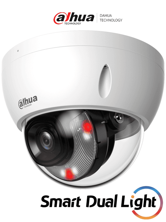 DAHUA IPC-HDBW2449E-S-IL- Camara IP  domo 4 megapíxeles/ 2.8mm/ 101°/ Dual light 30  metros/ WizSense/ Protección Perimetral/ SMD Plus/ Ranura para Micro SD/ PoE/ IP67/ IK10