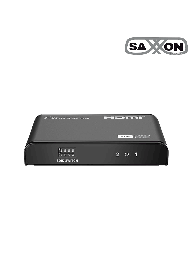 SAXXON LKV312HDR-V2.0 - Divisor de Video HDMI 4K de 1 Entrada y 2 salidas/ Soporta Resolución 4Kx2K @30Hz/ 1080P Full HD/ Distancia de 10 Metros en Entrada y Salidas/ Switch EDID para Autoajuste de Resolución/