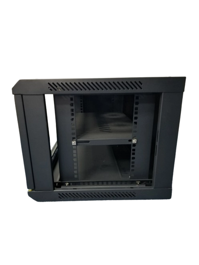 SAXXON SXR6U5406A - Gabinete de Pared Negro / 6UR / Puerta de Vidrio Templado / Dimensiones útiles: Alto 37 x ancho 53 x profundidad 40 cm