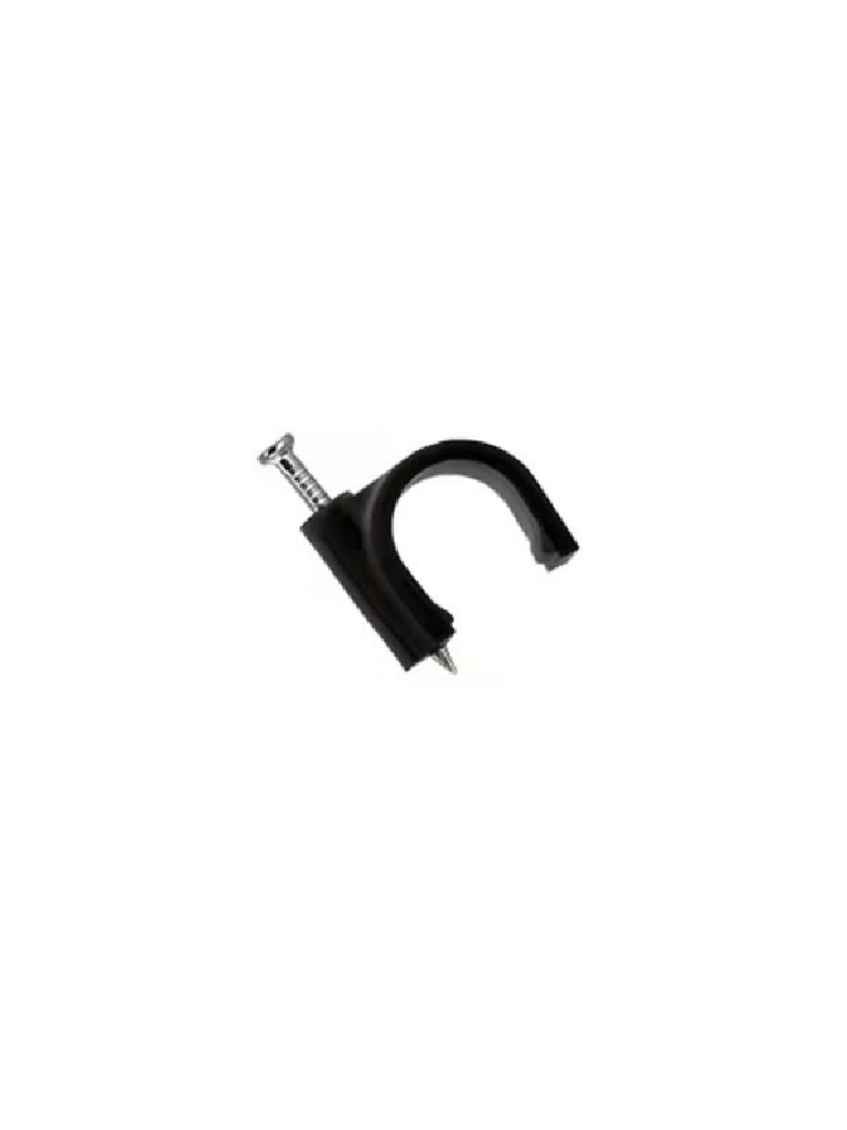 TCE LMG-NCC-7mm-BK100 - Grapa de pared / Diámetro interno 7 mm / Altura 8.7 mm / Color negro / Bolsa de 100 piezas