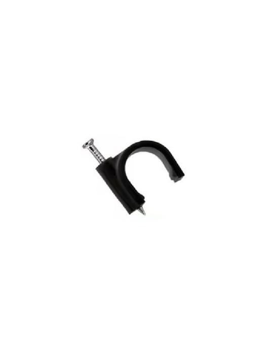 TCE LMG-NCC-7mm-BK100 - Grapa de pared / Diámetro interno 7 mm / Altura 8.7 mm / Color negro / Bolsa de 100 piezas
