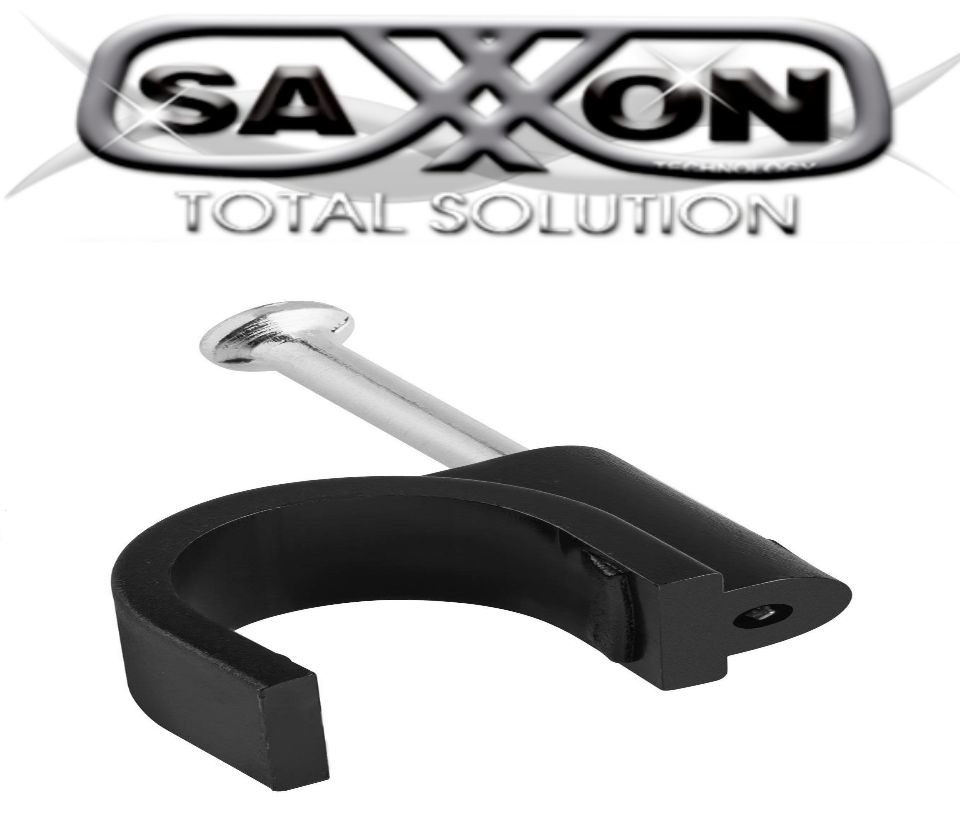 SAXXON GRA955N- Bolsa de 50 grapas de pared/ Color negro/ Diametro: 6mm / Con clavo de 3/4 para concreto de alta resistencia
