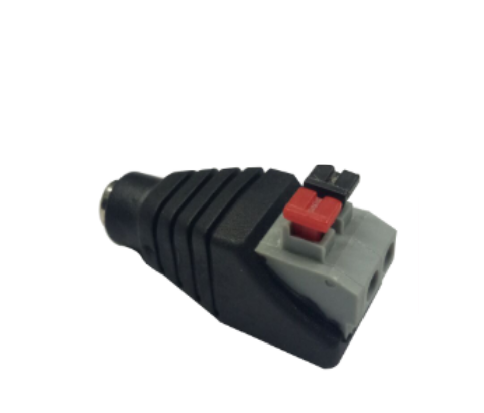 SAXXON PSUBR17H - Bolsa de 10 Adaptadores Hembra Tipo Jack Polarizado de 12 Vcc/ Terminales de Presion/ Facil Instalación/