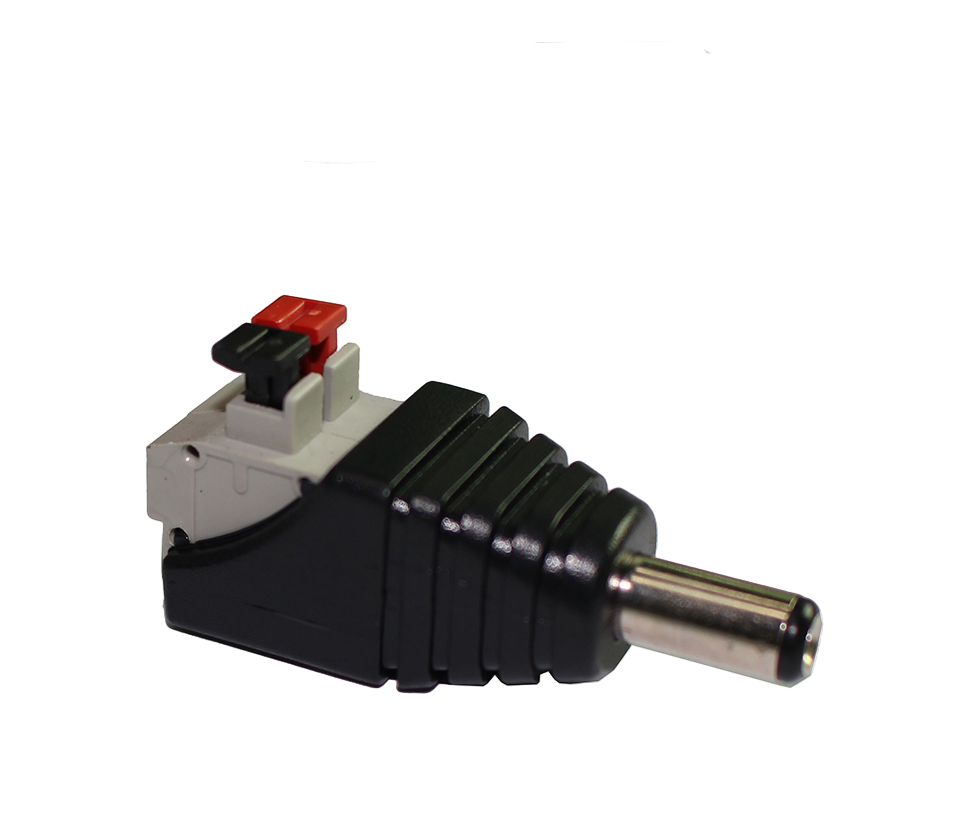 SAXXON PSUBR16H - Bolsa de 10 Adaptadores Macho tipo Jack Polarizado de 12 Vcc/ Terminales de Presion/ Facil Instalación/