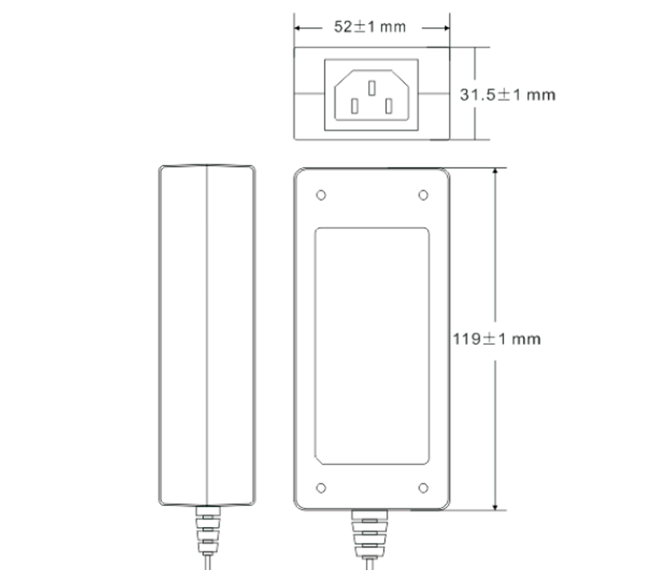 SAXXON PSU1204D - Fuente de poder regulada de 12 Vcc 4.1 Amperes/ Con Cable de 1.2 Metros/ Para Usos Multiples: Sistemas de CCTV, Acceso, ETC/ Certificación UL/