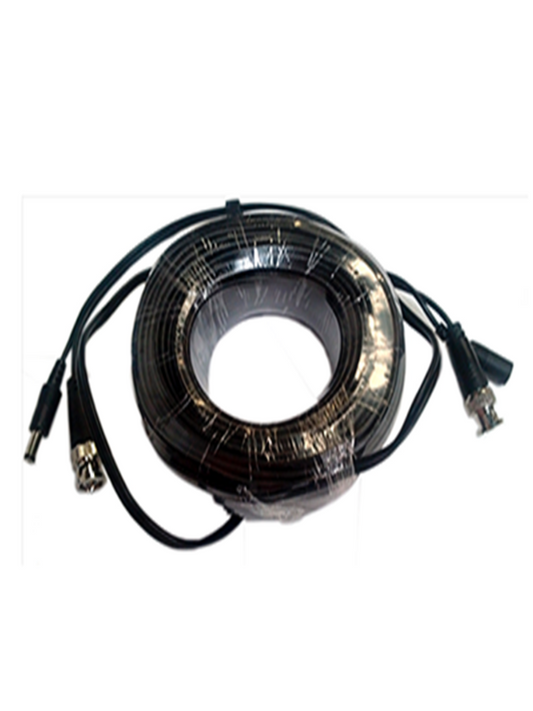 SAXXON WB0130C- Cable de 30 Metros Armado para Video y Energia/ Para Camaras Hasta 8 Megapixeles/ con Conectores BNC y de Energía/ Uso Interior/ Cable de Video 100% Cobre/ 12W/ Soporta: AHD/CVI/TVI/CVBS/