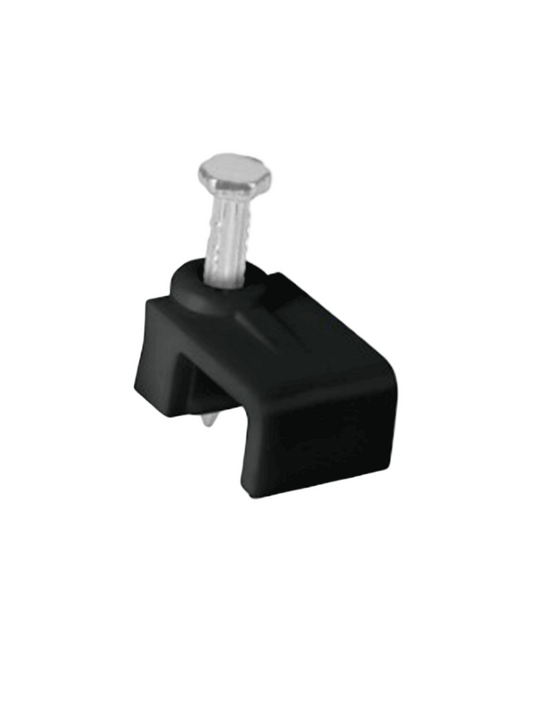 TCE LMG-NCC-5mm-BKQ50 - Grapa cuadrada de pared / medida interna 5 mm / Altura 6 mm / Color negro / Bolsa de 50 piezas