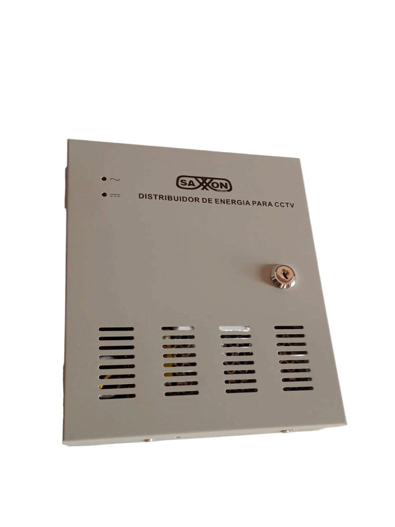 SAXXON PSU1210D9 - Fuente de Poder de 12 vcd/ 10 Amperes/ Para 9 Camaras/ 1.1 Amper por Canal/ Protección contra Sobrecargas/ Certificación UL/