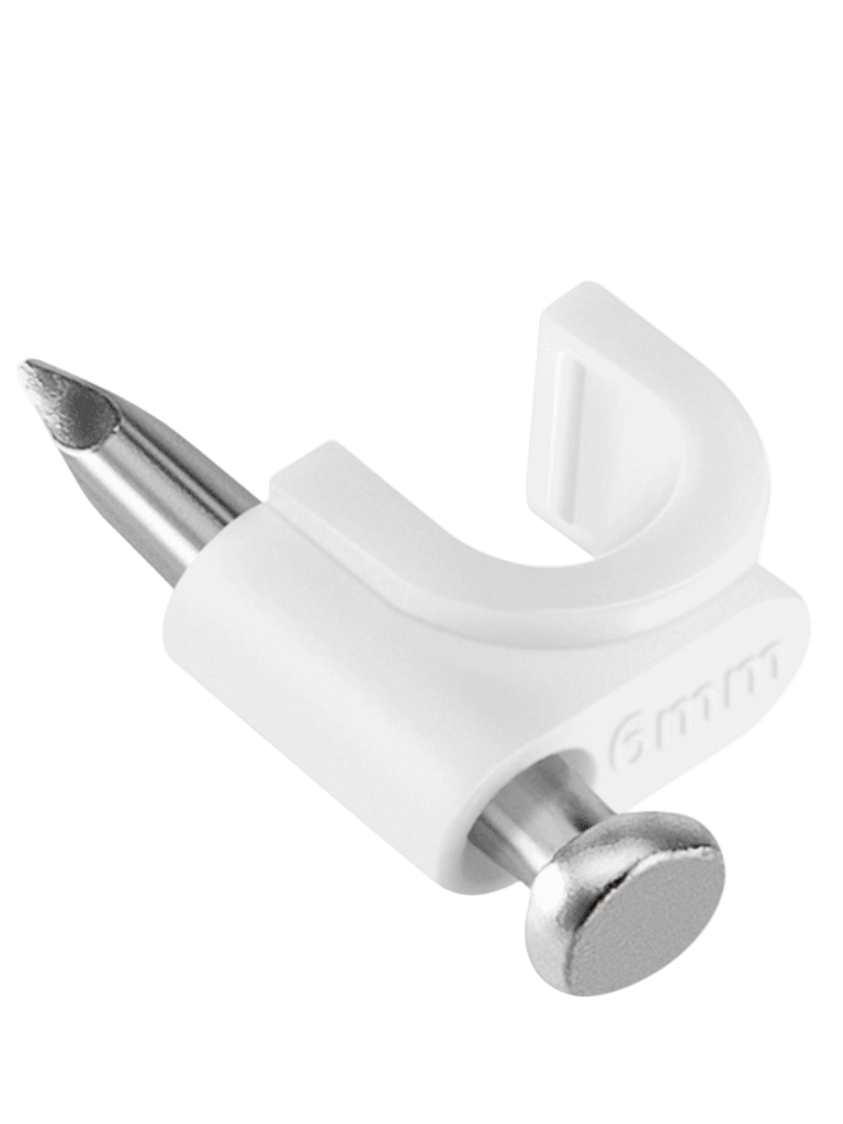 SAXXON GRA955B - Bolsa de 50 grapas de pared/ Color blanco/Diametro: 6mm / Con clavo de 3/4 para concreto de alta resistencia