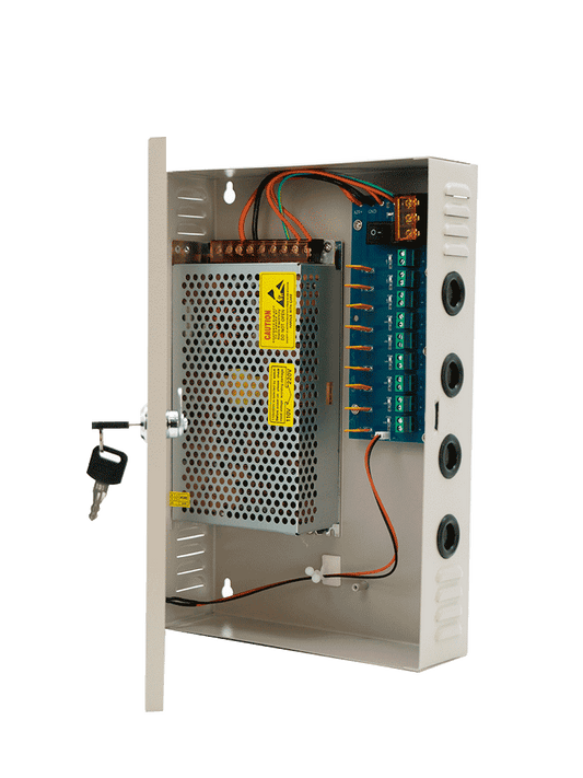 SAXXON SX20A9CH - Fuente de Poder Profesional 12 VCD / 20 Amperes / 9 Canales / 2.2 Amperes por Canal / Protección contra Sobrecargas / Led Indicador de Funcionamiento