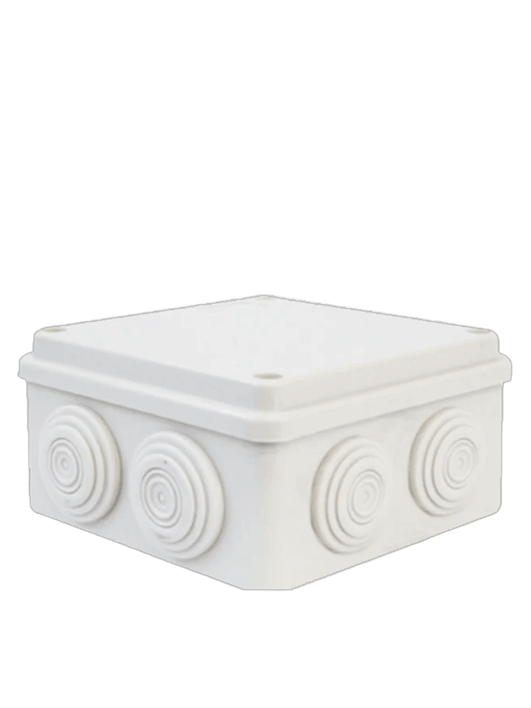 SAXXON SXWD015-7 - Caja de conexiones con 7 entradas / PVC libre de halógenos / Compatible con cámaras Bullet y Domo / Dimensiones 150 x 150 x 70 mm