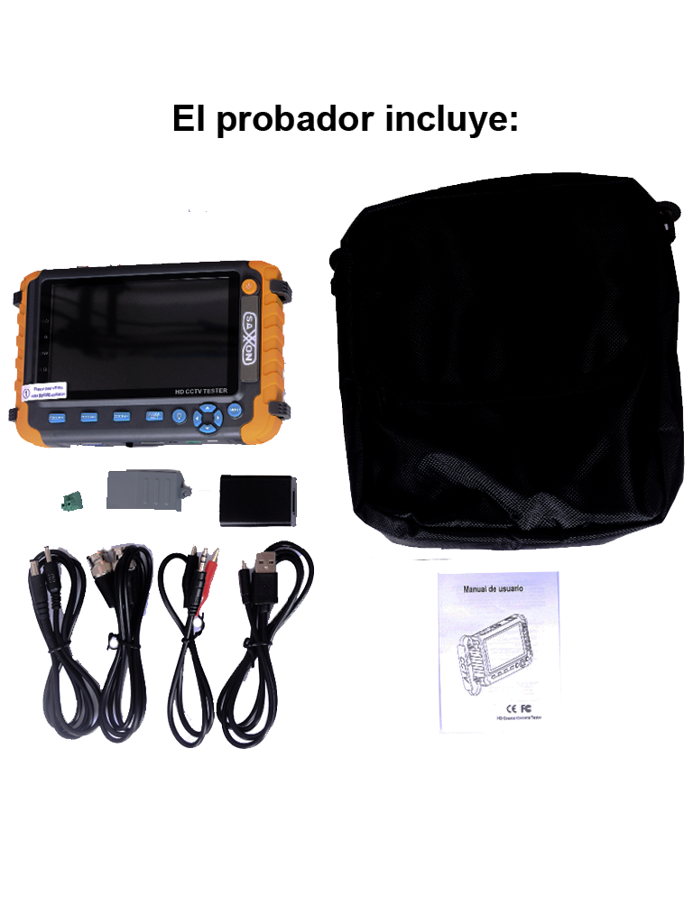 SAXXON TES08MC - Probador de Video con Pantalla de 5 Pulgadas/ Soporta cámaras 1MP/ 2MP/ 4MP/ 4K/ Soporta: HDCVI/TVI/AHD/ Salida de Energía de 12vdc a 1 Amper para Alimentar Camaras/ Entrada de Video HDMI/VGA/ Lampara de Led/ Control por Coaxial/