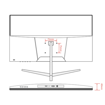 ZKTECO ZD222KA - Monitor LED Full HD de 22 pulgadas / Resolución 1920 x 1080 / Retroiluminación DLED / 1 Entrada de video HDMI y 1 VGA / Ángulo de Visión Horizontal 178° /  Soporte VESA / Incluye Cable HDMI / Ideal para hogar y oficina