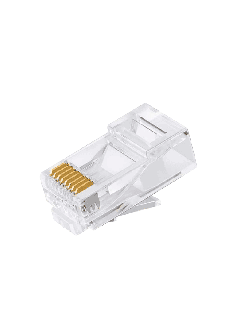 DAHUA PFM976-531-PT - Caja con 100 Plugs Pass through RJ45 Cat5e/ Chapado de Oro de 15 U"/ Clasificación de Resistencia al Fuego UL94V-2 /