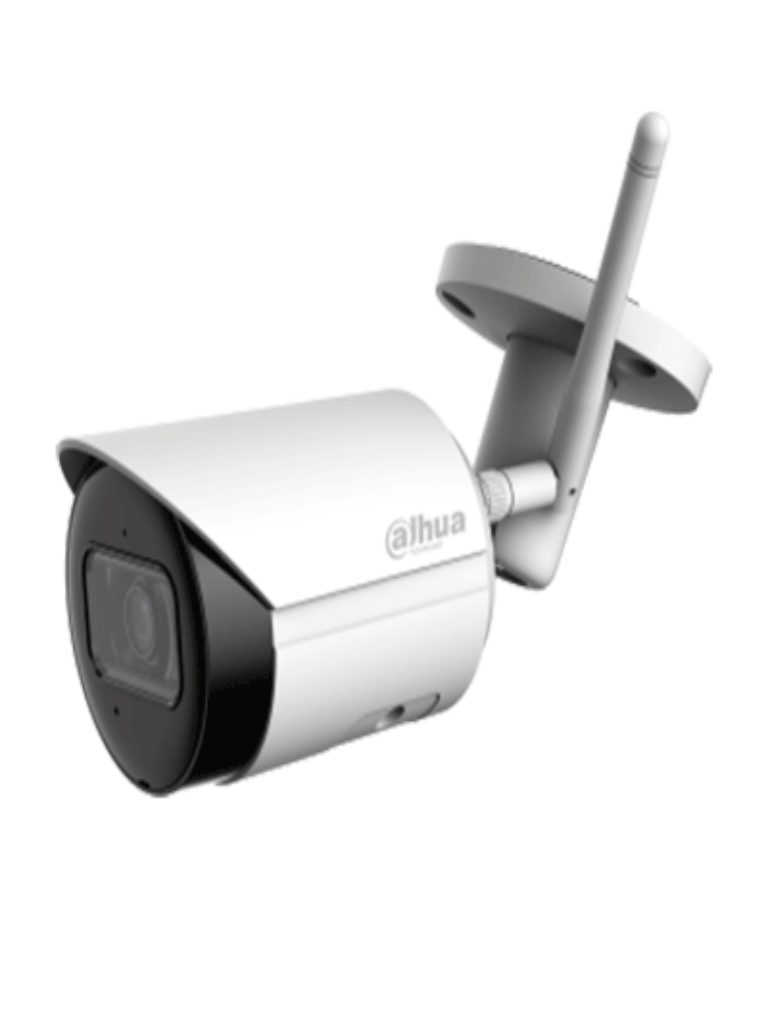 DAHUA IPC-HFW1430DS-SAW - Camara IP Bullet Wifi de 4 Megapixeles/ Lente de 2.8mm/ 90 Grados de Apertura/ H.265+/ IR de 30 Metros/ Microfono Integrado/ Ranura para MicroSD/ Metalica/ IP67/ DWDR/ Videoanaliticos con SMD/