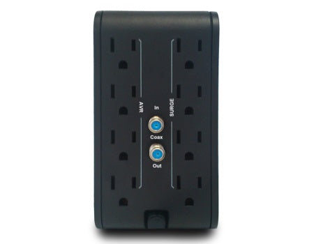 CDP R2C-AVR1008 - Regulador de 1KVA / 500W con 8 terminales de salida: 4 con protección de sobretensión y 4 con protección AVR, incluyendo protección de línea datos