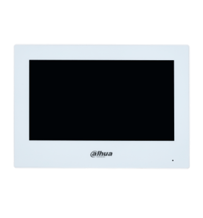 DAHUA VTH2621GW-P - Monitor IP Touch de 7 Pulgadas/ Serie Lite/ Blanco/ Poe Estandar/ 6&1 E&S de Alarmas/ Uso Interior/ Modo No Molestar/ H.265/ Soporta Hasta 4 Frentes de Calle y 4 Monitores Adicionales/