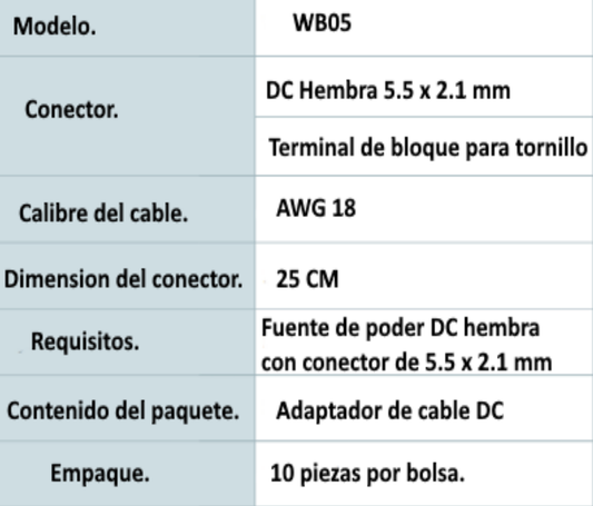 SAXXON PSUWB05 - Bolsa de 10 Conectores Hembra para Fuente de Alimentación/ Cable Calibre 18 AWG/