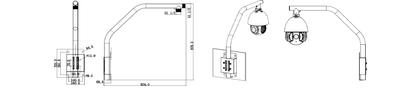 DAHUA DH-PFB303S - Soporte para Montaje en Parapeto/ Giratorio/ Diseño Estetico/ Compatible con Camaras PTZ Dahua de las Series SD59/ SD50/ SD40