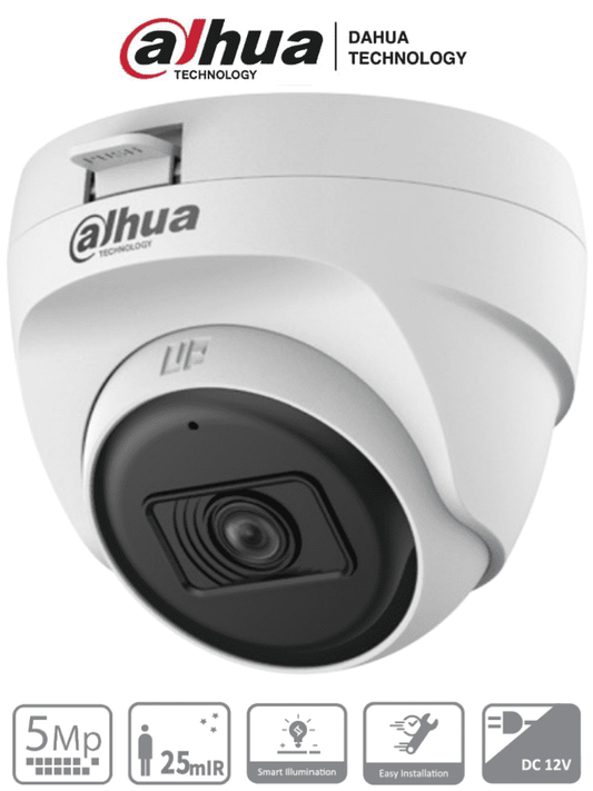 DAHUA HAC-T1A51N-U-28-S2 - Cámara Domo de 5 Megapixeles/ Lente de 2.8mm/ 106 Grados de Apertura/ IR de 25 Mts/ Uso Interior/ Soporta HDCVI/AHD/TVI y CBVS/