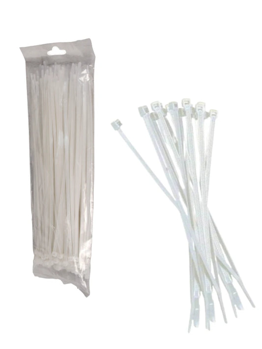 SAXXON CN25X100 - Cincho sujetacable / 2.5  mm X 100  mm / Blanco / Bolsa con 100 piezas / Nylon