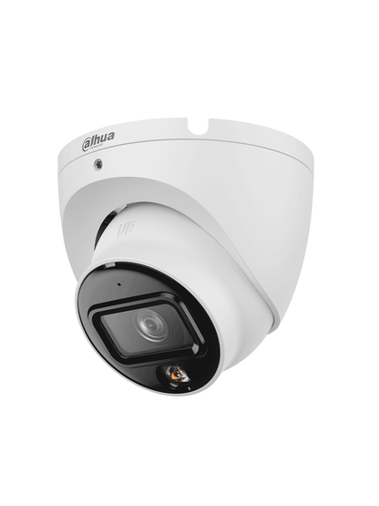 DAHUA DH-IPC-HDW1839TP-A-IL-0280B-S6 - Cámara IP Domo de 8MP con resolución 4K, lente de 2.8 mm y ángulo de visión de 105°. Equipado con iluminador dual, micrófono integrado, IR de 30m, DWDR, H.265, PoE. protección IP67.