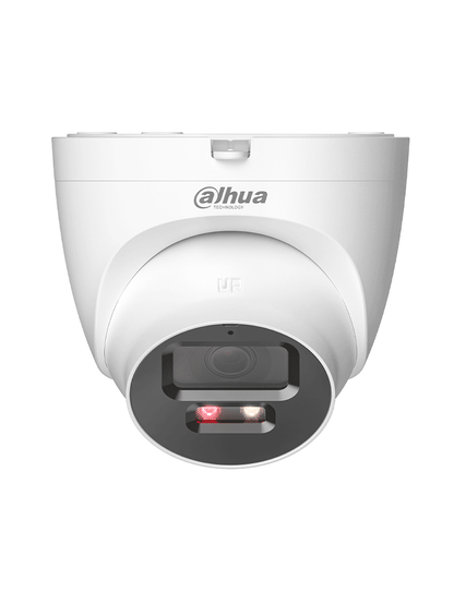 DAHUA IPC-HDW2549T-S-PV - Cámara Domo IP de 5 MP, 30 Mts de Iluminador Dual Inteligente/ Disuasión activa/ Lente 2.8mm/ SMD Plus/ Protección perimetral, Micrófono y Bocina integrados/Audio dos Vías/ IP67/ Ranura MicroSD