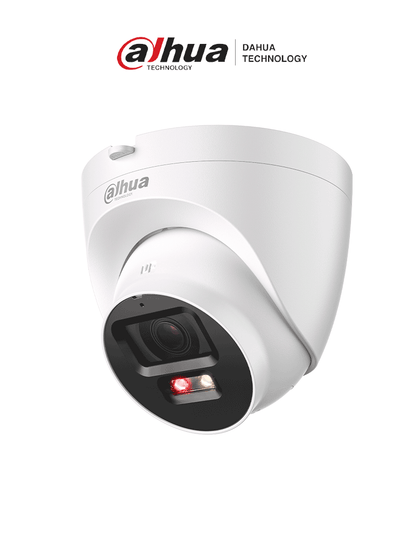 DAHUA IPC-HDW2249T-S-PV - Cámara domo IP de 2MP/ Iluminador Dual Inteligente/ Lente 2.8/ Disuasión activa/ SMD Plus/ protección perimetral/ Incorpora micrófono y bocina/ LED IR incorporado y luz cálida 30m/ PoE/ IP67/ IK10 antivandálica/ Ranura micro SD.