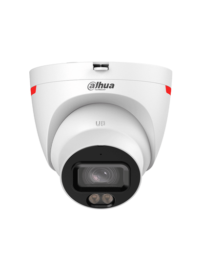 DAHUA DH-IPC-HDW2449T-S-PRO - Cámara IP Domo de 4 MP ofrece tecnología WizColor y WizSense con IA, SMD Plus, lente de 3.6 mm, micrófono integrado, WDR 120 dB, ranura MicroSD, PoE, y protección IP67
