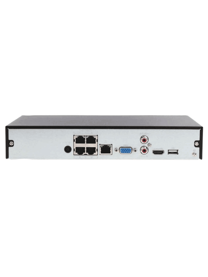 DAHUA NVR1104HS-P-S3/H - NVR de 8 Megapixeles/ 4k/ 4 Canales IP/ 4 puertos PoE/ Smart H.265+/ Rendimiento de 80 mbps/  Salida de Video HDMI&VGA/ 1 Bahía de Disco Duro de Hasta 8TB/ Soporta Camaras con Protocolo Onvif & RTSP/
