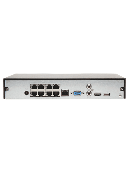 DAHUA NVR1108HS-8P-S3/H - NVR de 8 Megapixeles/ 4k/ 8 Canales IP/ 8 Puertos PoE/ Smart H.265+/  Rendimiento de 80 Mbps/ Salida de Video HDMI&VGA/ 1 Bahía de Disco Duro de Hasta 8TB/ Soporta Cámaras con Protocolo Onvif & RTSP/