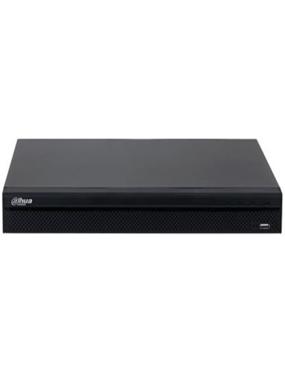 DAHUA DHI-NVR4208-8P-4KS3 NVR de 8 MP/ 4k/ 8 Canales IP/ 8 Puertos PoE/ Rendimiento de 160 Mbps/ H.265+/ 2 Bahías de discos duros / Soporta cámaras WizSense/ HDMI 4k & VGA/ 4 canales SMD Plus/ E&S de Alarma/