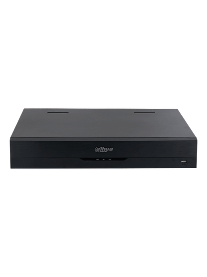 DAHUA DHI-NVR5432-EI - NVR de 32 canales IP 4K con tecnología Acupick, WizSense, y Smart H.265+. Rendimiento de 384 Mbps, 4 bahías para discos duros. IA avanzada. E incluye E/S de alarma y audio
