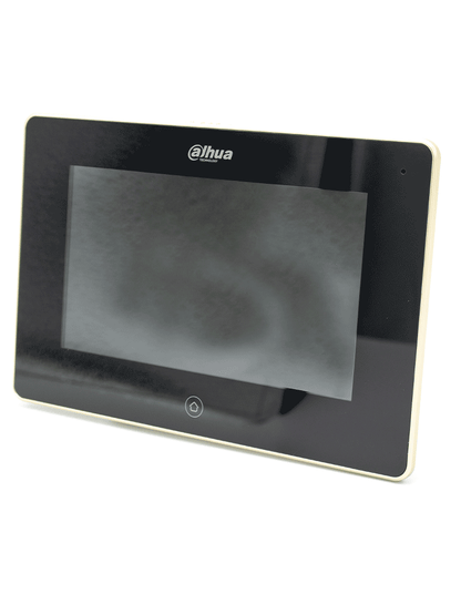 DAHUA VTH5221DS2 - Monitor IP Touch de 7" con conectividad WiFi y Ethernet, compatible con PoE 802.3af. Admite MicroSD de hasta 32GB, soporta hasta 32 cámaras IP y 20 frentes de calle. Ideal para sistemas de vigilancia avanzados.