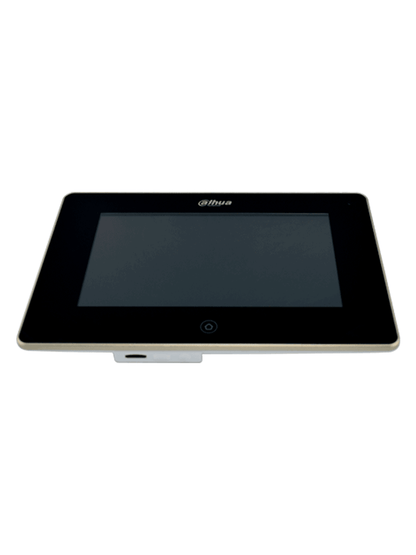 DAHUA VTH5221DS2 - Monitor IP Touch de 7" con conectividad WiFi y Ethernet, compatible con PoE 802.3af. Admite MicroSD de hasta 32GB, soporta hasta 32 cámaras IP y 20 frentes de calle. Ideal para sistemas de vigilancia avanzados.