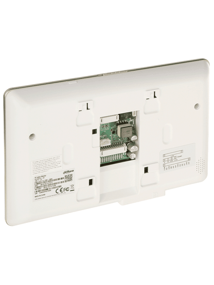 DAHUA VTH5221DS2 - Monitor IP Touch de 7" con conectividad WiFi y Ethernet, compatible con PoE 802.3af. Admite MicroSD de hasta 32GB, soporta hasta 32 cámaras IP y 20 frentes de calle. Ideal para sistemas de vigilancia avanzados.