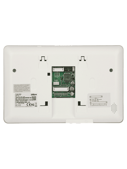 DAHUA VTH5221DS2 - Monitor IP Touch de 7" con conectividad WiFi y Ethernet, compatible con PoE 802.3af. Admite MicroSD de hasta 32GB, soporta hasta 32 cámaras IP y 20 frentes de calle. Ideal para sistemas de vigilancia avanzados.