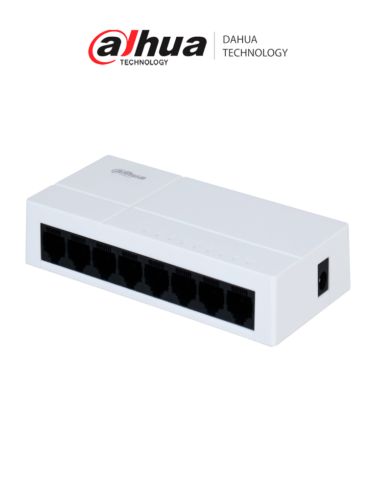 DAHUA DH-PFS3008-8GT-L-V2 - Switch para Escritorio 8 Puertos/ Gigabit Ethernet/ 10/100/1000/ Diseño Compacto/ Capa 2/ switching 16 Gbps/ Velocidad de Reenvio de paquetes11.9 Mbps/ Blanco/