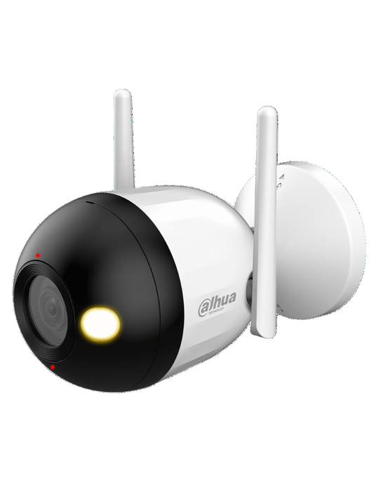 DAHUA F4CN-PV - Cámara IP Bullet WiFi de 4 Megapíxeles / Full Color + Iluminación Dual Inteligente / Disuasión Activa/ Lente 2.8mm / Audio 2 Vías/ Micrófono y Altavoz Integrados/ 30 Metros de Iluminación/ IA/ IP67/