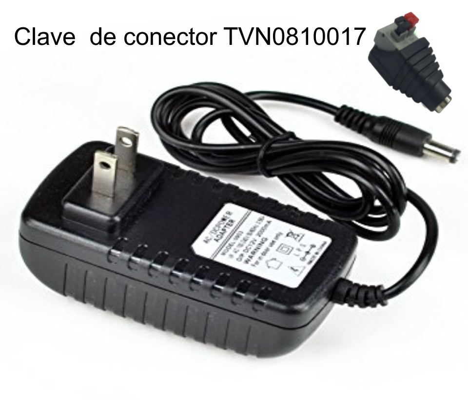 SAXXON PSU1202E - Fuente de Poder Regulada de 12 Vcc  2 Amperes/ Con Cable de 1.2 Metros/ Conector Macho/ Especial para Camaras de CCTV/ Usos Multiples/